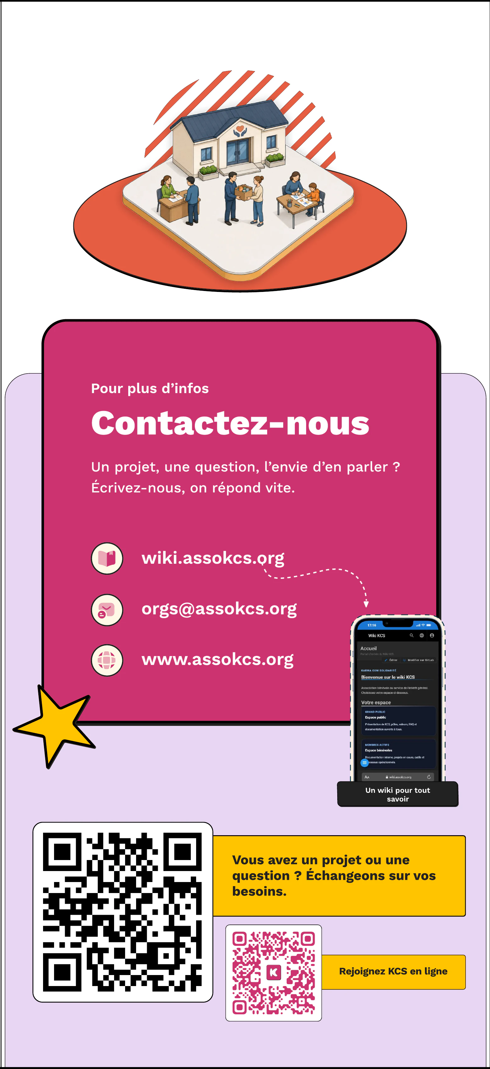 Coordonnées et liens pour contacter KCS